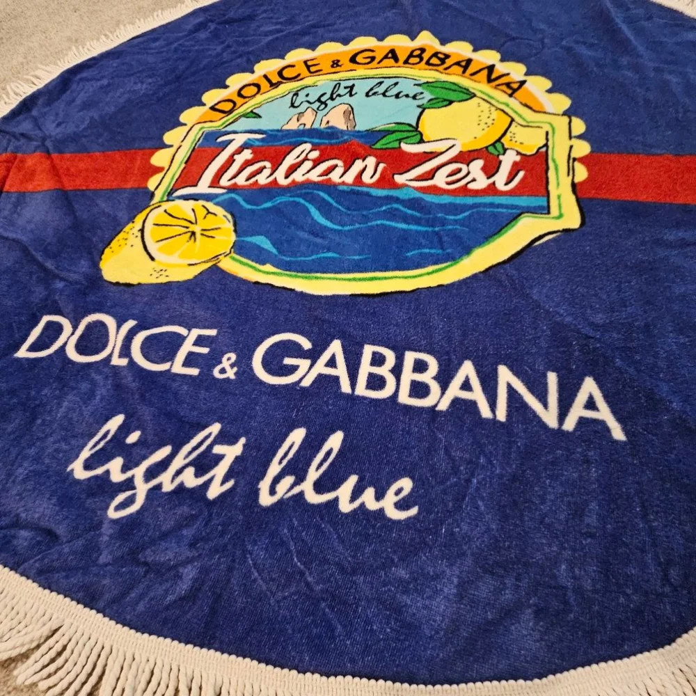 Unisex Dolce & Gabbana Round Beach Towel One Size Blue